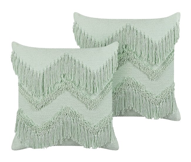 Beliani Cojín decorativo BACOPA Verde