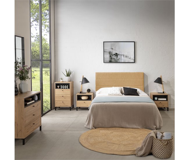 Cabecero tapizado Miconos Mostaza 140 Mostaza