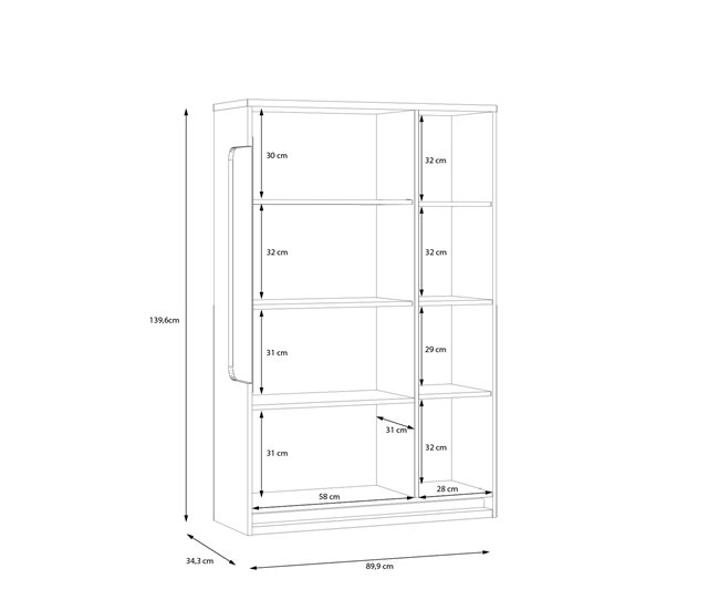 Vitrina de 2 puertas MONTREAL Blanco Brillo