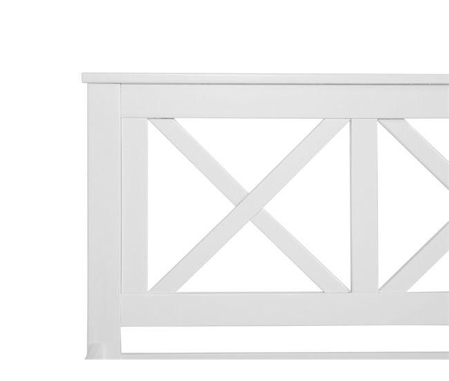 Beliani Cama con somier Madera de pino TANNAY 189x208 Blanco
