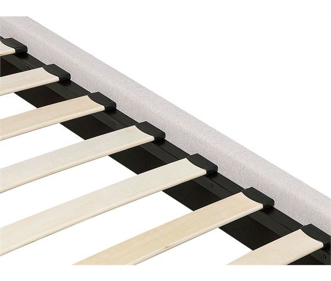 Beliani Cama con somier Poliéster CORIO 193x219 Crema