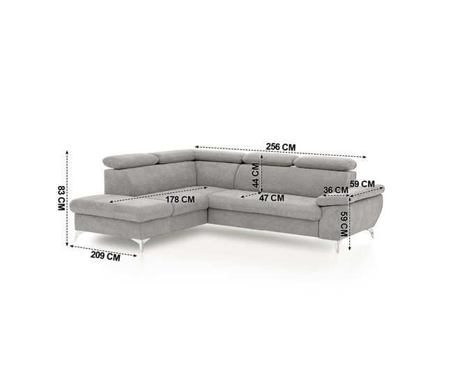 Rinconera con cama GISELA Gris Claro