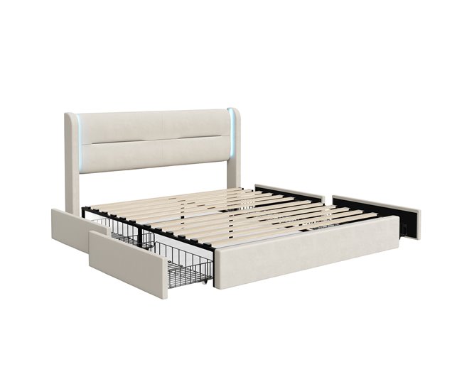 Camas de matrimonio 150x218 Beige