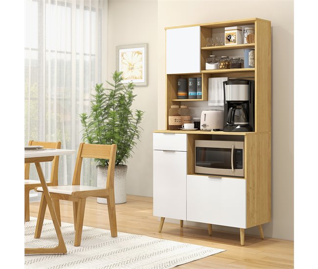 Alacena de Cocina Melamina de Madera, Pino HOMCOM, hogar - cocina Marron
