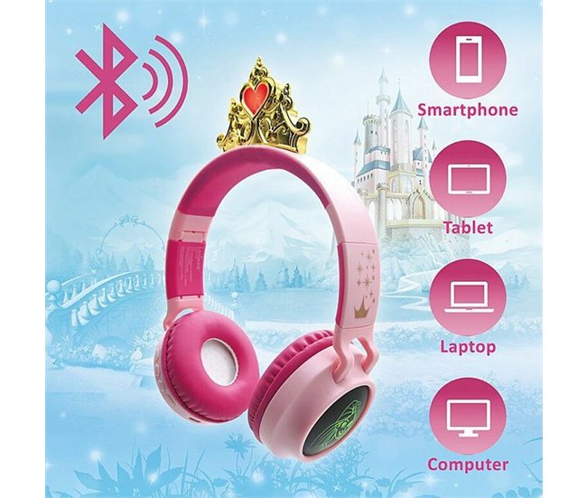 Auriculares Bluetooth HPBT015DP Disney Princess Rosa