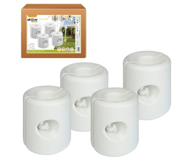 Pack 4 soportes para carpas Aktive Garden Blanco