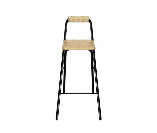 Acomoda Textil – Taburete de Bar Plegable. (4 Unidades) Negro/ Madera
