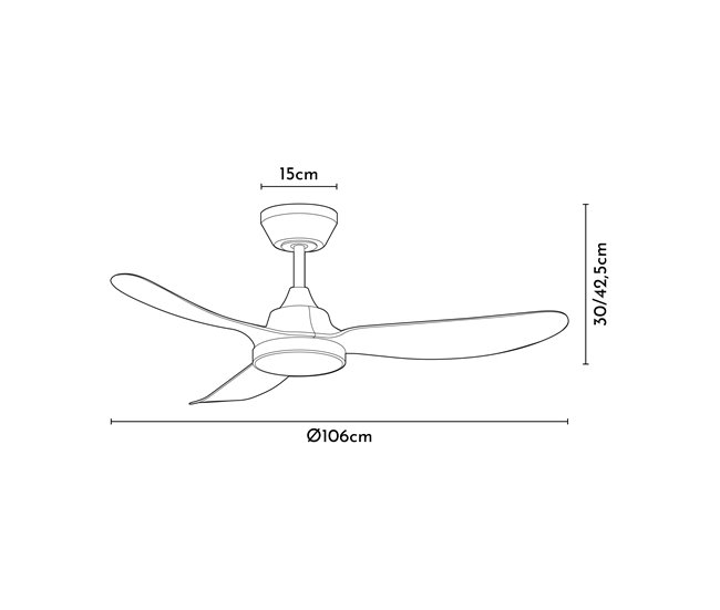 Ventilador techo HOIAN marca SABA Blanco