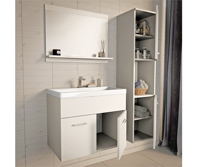Conjunto de muebles de baño Krildihana 3 piezas [en.casa] 30 Blanco