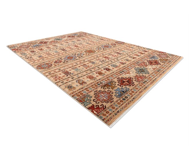Alfombra KESHAN franjas oriental 7684/53555 80x145 Beige