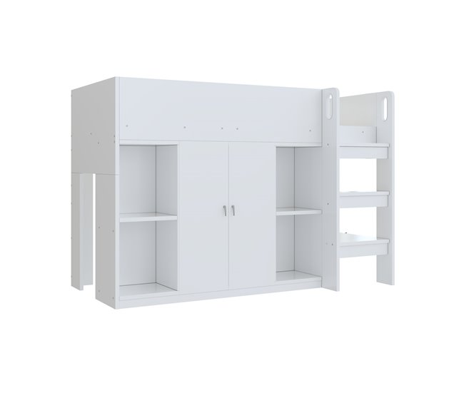Cama alta para niños 95x205 Blanco