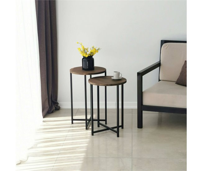 Mesa de centro de madeira 35x35 Negro