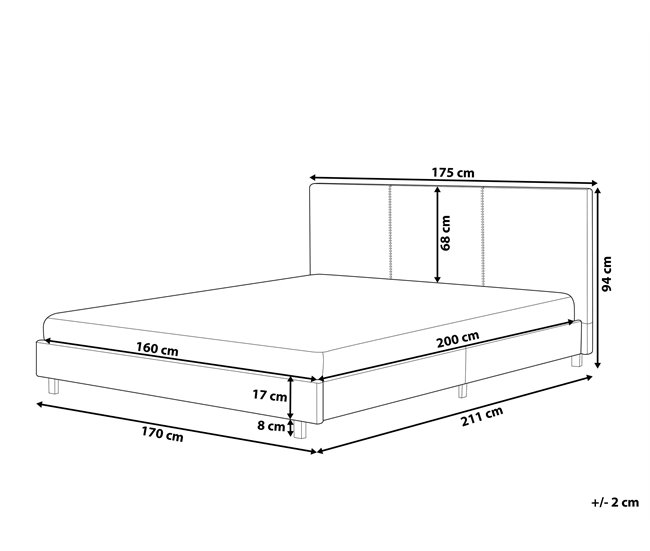 Beliani Cama Poliéster ALBI 170x211 Beige