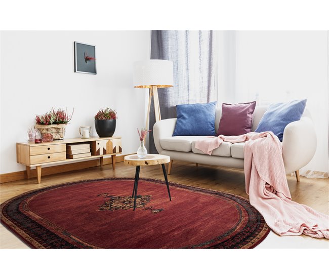 Alfombra de lana POLONIA oval SAMARKAND 200x300 Rojo