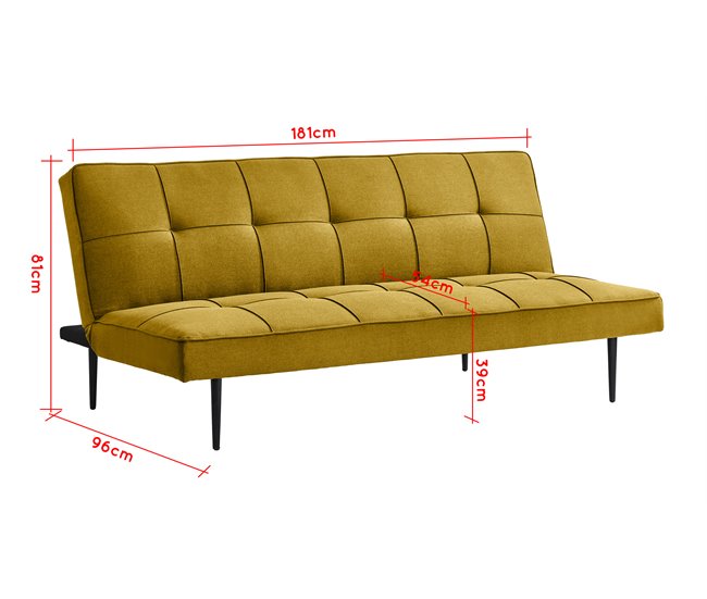Sofá cama 3 plazas BOWY Amarillo