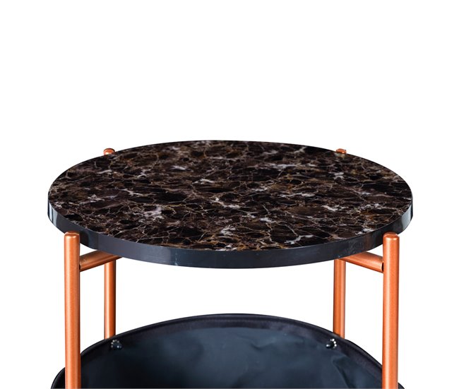 Mesa auxiliar Suonenjoki metal/aglomerado 47x47 Negro