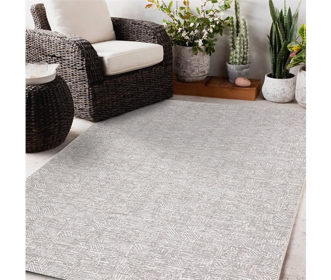 Alfombra COLOR 47373560 SISAL laberinto 160x230 Gris