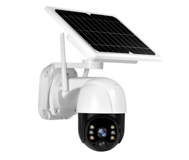 Cámara de vigilancia WiFi con energía solar Blanco