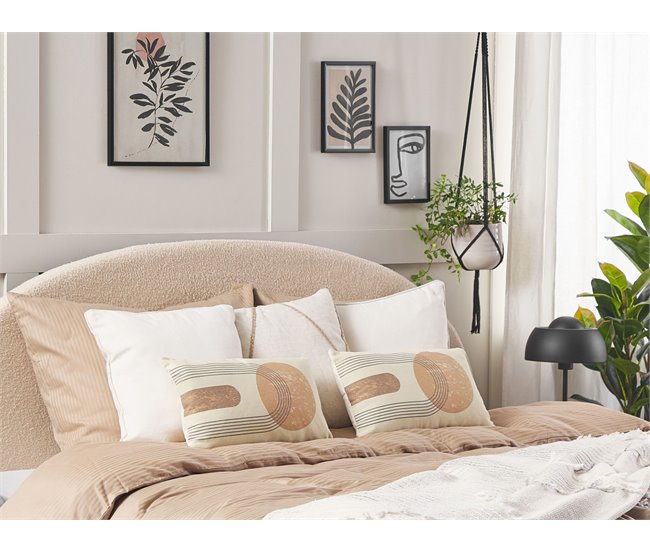 Beliani Cojín decorativo NASTURTIUM Beige
