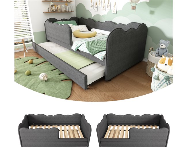 Cama nido de lino 99x197 Gris