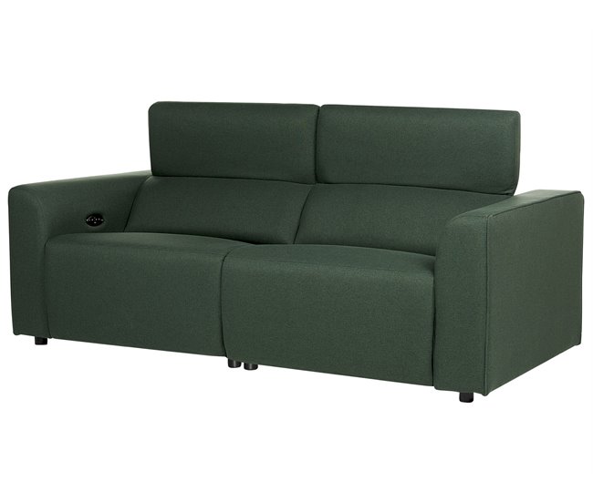 Beliani Sofá de 2 plazas Poliéster ULVEN Verde Oscuro