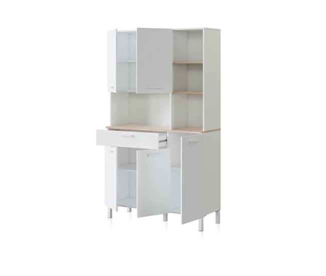 Alacena cocina Colin 5 Puertas 108 Natural/ Blanco