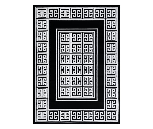 Alfombra GLOSS moderno elegante marco griego 80x150 Gris