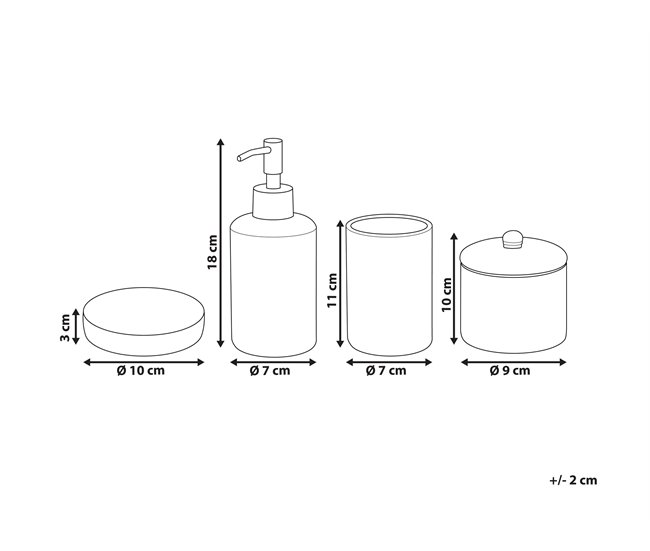 Beliani Conjunto de accesorios de baño CUMANA Beige