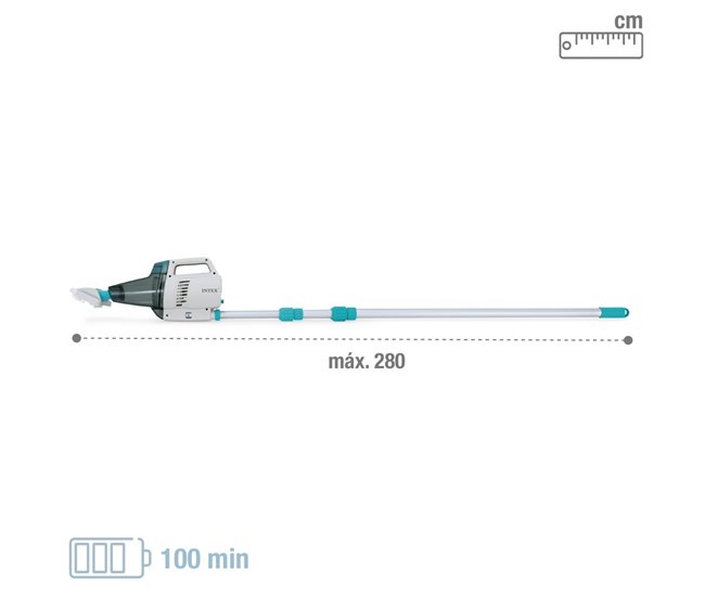 Aspiradora de piscina manual c/batería recargable INTEX Gris