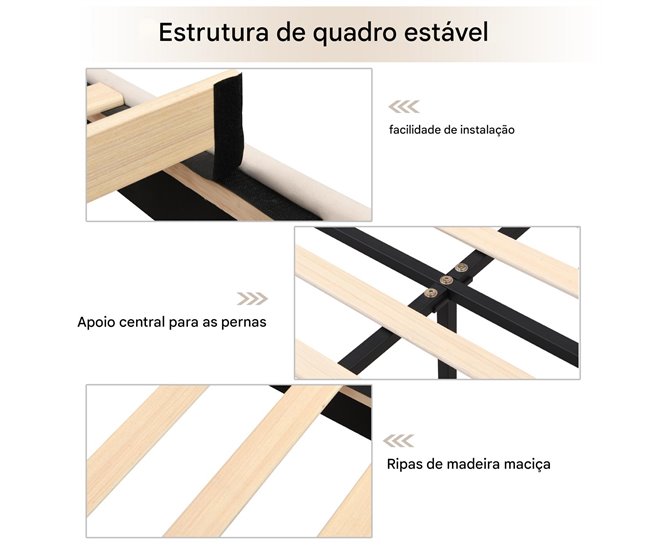 Marco de la cama 190x140 Beige