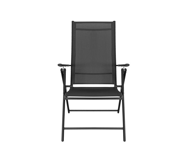 Acomoda Textil – Silla Plegable de Acero. (Pack 2 Unidades) Negro