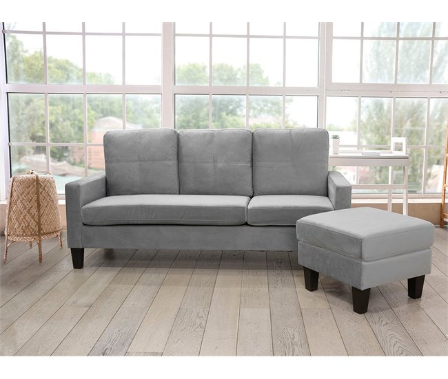 Sofa + Puff Convertible en Chaise Longue New Vika Negro