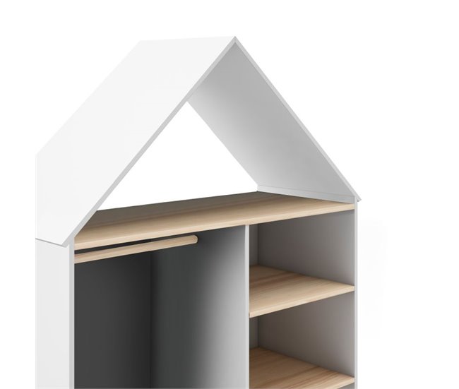 Armario vestidor juvenil Misty Cloud 110 Blanco/ Madera