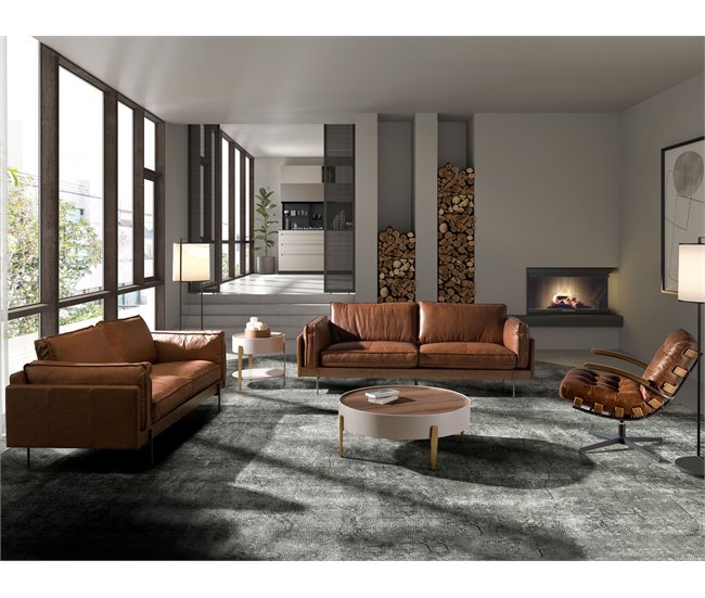 ANGEL CERDA Sillón giratorio piel Marron