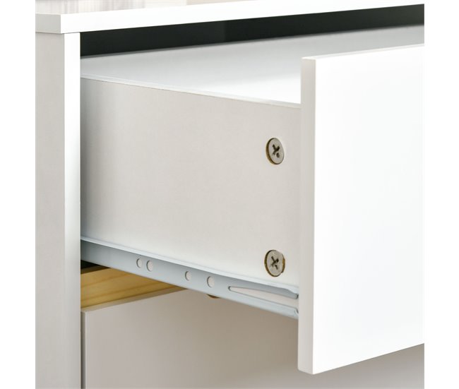 Mesilla de Noche Melamina de Madera, Madera de Pino HOMCOM 50 Blanco
