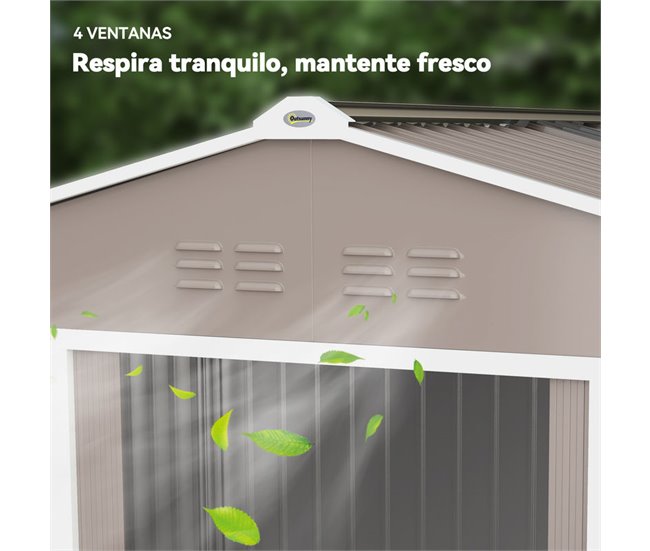 Caseta de Jardín Acero Galvanizado Outsunny Gris
