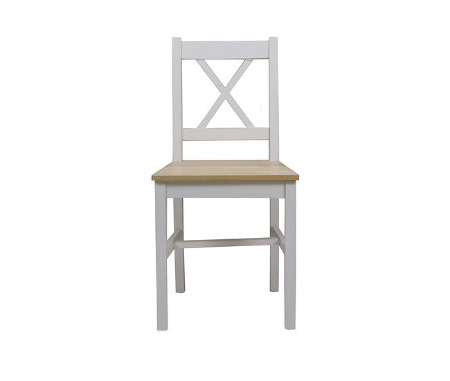 Conjunto de mesa con 4 sillas VERSALLES Natural/ Blanco