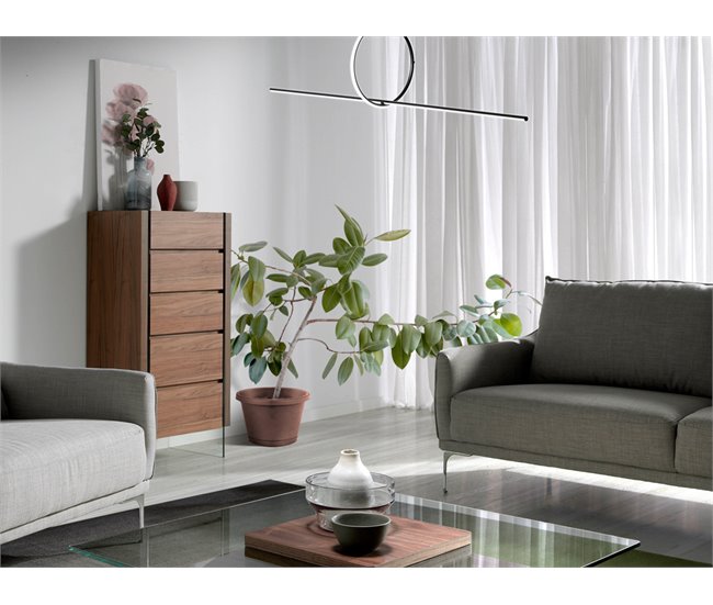 ANGEL CERDA Chifonier nogal y cristal templado Nogal