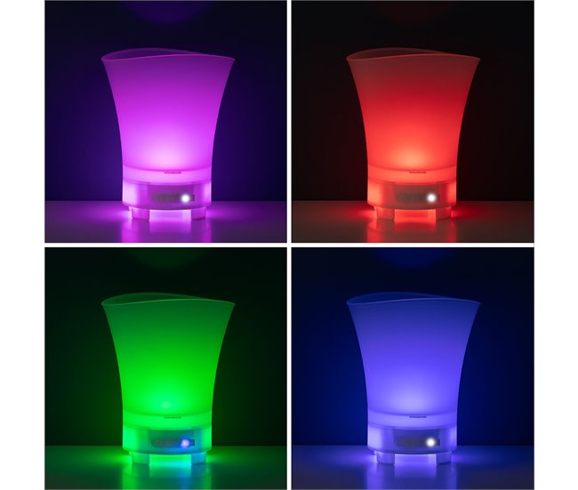 Cubitera LED con Altavoz Recargable Transparente