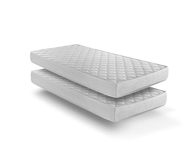 Pack 2 colchones para la cama NORDLAND 90x200 cm Blanco