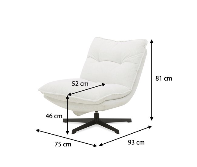 Sillón decorativo rotativo LAIA Beige