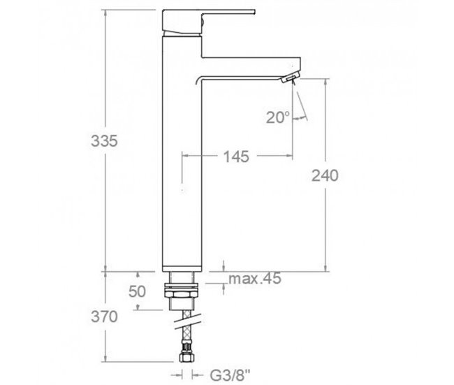 Grifo de Lavabo Monomando Alto con Sistema S2 de Ahorro Cromo
