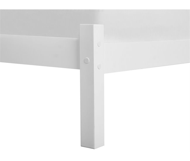 Beliani Cama con somier Madera de pino FLORAC Blanco