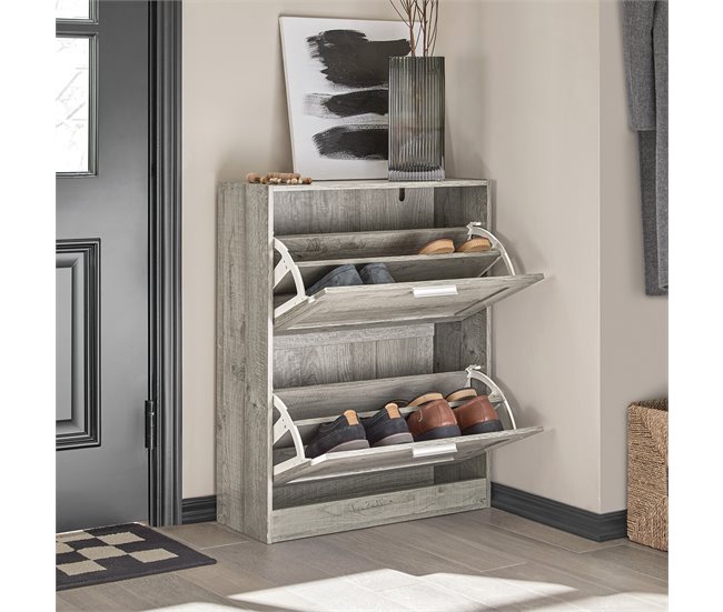 Zapatero con 2 Solapas Organizador FSR137-HG SoBuy Gris