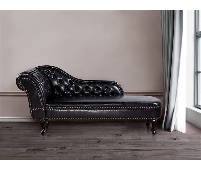 Beliani Chaise longue izquierdo Piel sintética NIMES Negro