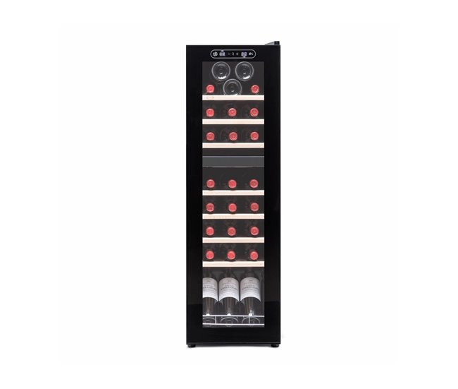 Vinoteca 28 botellas Vinobox 28 PRO2T SLIM Dos zonas de temperatura Compresor Negro