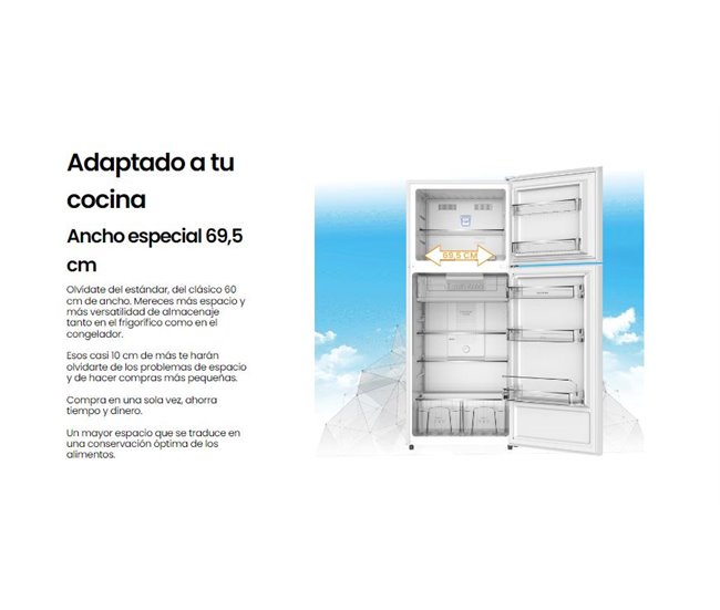 Frigorifico Dos Puertas Infiniton FG-420TD76XES, 388 l Inox