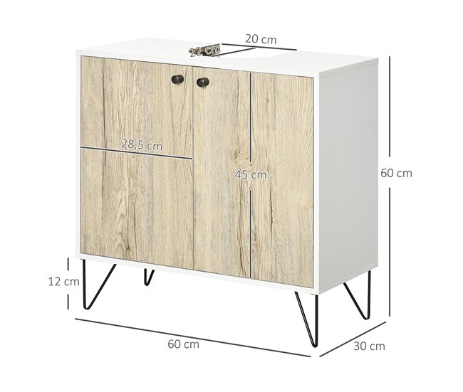 Armario de Baño Melamina de Madera, Acero kleankin, hogar - baño 60 Marron