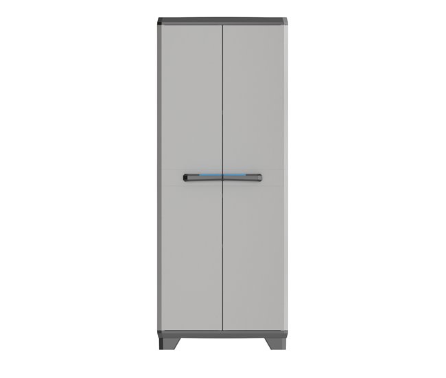 Armario resina exterior LINEAR escobero 173x68x39cm negro gris Negro/ Gris