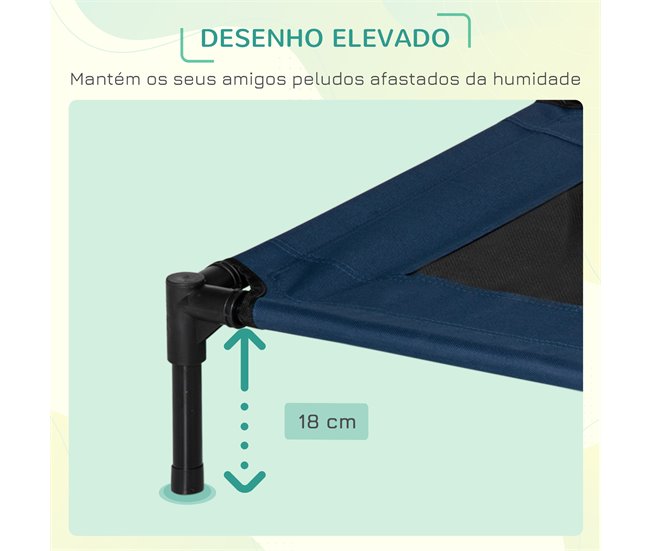 Cama Elevada para Mascotas Acero, Tela Oxford PawHut Azul
